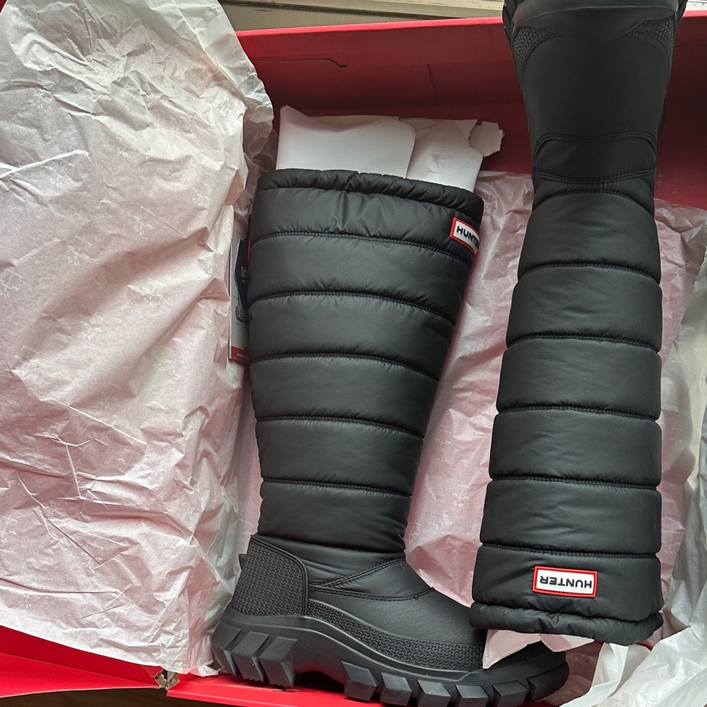 Hunter Black Quilted Boots